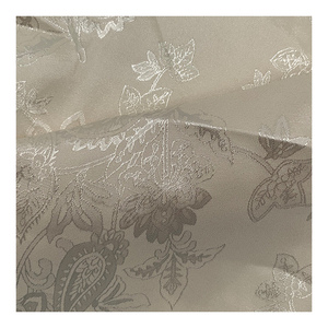 高品质涤纶氨纶面料提花缎面面料压花光泽染色花朵男女连衣裙 - Product Image 4