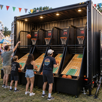 Jeu d'arcade de basket-ball en conteneur, défi de tir multijoueur pour la location d'événements de carnaval, solution de divertissement tout-en-un pour les centres de divertissement familial (FEC)