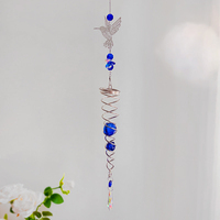 Campana de Viento de Cristal Giratoria de Siete Colores con Diseño de Colibrí, Decoración 3D para Ventanas, Decoración del Hogar, Regalo Festivo