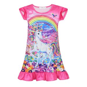 Vêtements pour enfants personnalisés en gros à bas prix, <span class=keywords><strong>pyjama</strong></span> d'été décontracté pour filles, vêtements de nuit à manches courtes, dessin animé <span class=keywords><strong>licorne</strong></span> princesse, respirant - Product Image 5