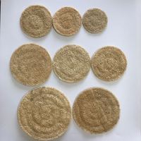 Sous-verre en loofah écologique personnalisé, couleur naturelle, 9 cm, support de théière efficace, lot en vrac, sous-verre en éponge de loofah naturelle