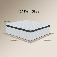 Hot UK Résistant Au Feu Simple Double King Size Lit Matelas Ressort Hybride Gel Mémoire Matelas Dans Une Boîte Avec Topper