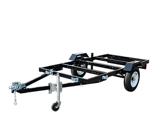 Remolque Utilitario Negro Reforzado con Capacidad de 1500 lb, <span class=keywords><strong>Rueda</strong></span> de Apoyo, Acoplador, para Carga Personalizada, Camping, ATV, Carretilla de Descarga, Remolque Agrícola - Product Image 1