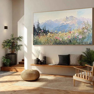 Pintura Impresionista de Paisaje de Prado Montañoso, Pintada a Mano, Decorativa <span class=keywords><strong>para</strong></span> Sala de Estar o Dormitorio - Product Image 3