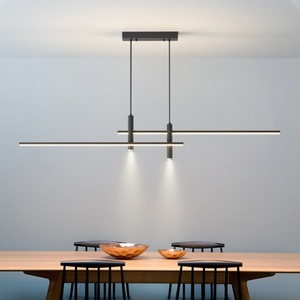 Alta calidad moderno minimalista bar comedor colgante luz moda negro dormitorio lámpara colgante LED candelabros largos - Product Image 1