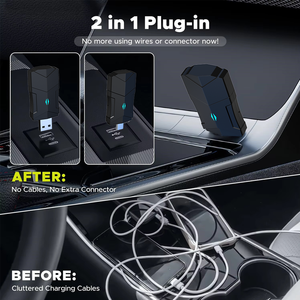 Adaptateur USB sans fil Carplay pour iPhone Android Auto 2-en-1 <span class=keywords><strong>voiture</strong></span> d'origine filaire Carplay vers sans fil - Product Image 3