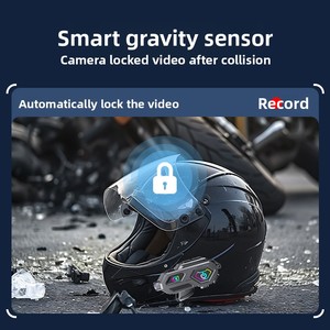 Casco de Motocicleta con Visión de 360 Grados °   Grabadora de Cámara HD, <span class=keywords><strong>Intercomunicador</strong></span> Dual, Auriculares Inalámbricos Impermeables IPX5 y Aislamiento Acústico - Product Image 3