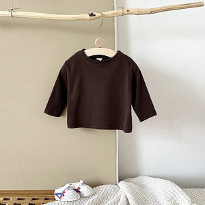 Kaos Bayi Musim Gugur 100% Katun Organik, Baju Anak Motif Hewan, Atasan Kasual Lengan Panjang untuk Anak Laki-laki dan Perempuan, Pakaian Rajut Musim Panas - Product Image 2