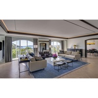 Lit et table de chevet en métal sur mesure haut de gamme cinq étoiles, mobilier de chambre à coucher moderne pour appartement et hôtel de luxe