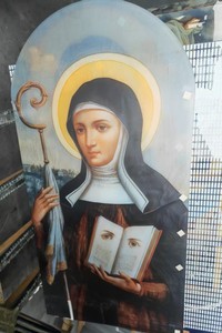 Panneau de verre décoratif imprimé avec portrait religieux, taille personnalisée, art décoratif en verre pour la décoration murale des églises et des maisons - Product Image 1