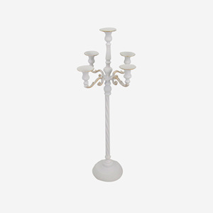 Candelabro <span class=keywords><strong>Portacandele</strong></span> Alto a 5 Bracci con Stelo a Spirale, Centrotavola Moderno Classico per la Casa, <span class=keywords><strong>Oro</strong></span>/Argento/Bianco - Product Image 6