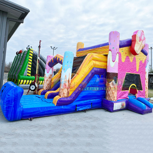Castillo inflable húmedo o seco con tobogán, para fiestas infantiles al aire libre, castillo hinchable comercial. - Product Image 3