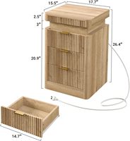 Table de chevet moderne en bois avec tiroir extensible, meuble de chambre à coucher