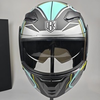 Nouveau casque de moto modulaire ABS avec double visière et fermeture à dégagement rapide