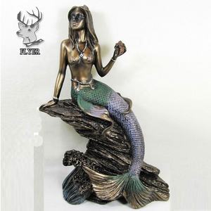 有名な人魚の像ロストワックスブロンズマーメイドウォーターフィーチャーホームプールの装飾のための彫刻 - Product Image 5