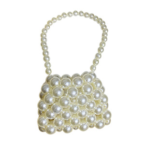 NEW Summer Lady PVC Handwoven Pearl Crossbody <strong>Bag</strong> Mini Retro All-Match Instagram-Famous Polyester Lining - Product Image 5