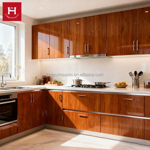 HAPPY HOUSES Holzfurnier-Platte Hochglanz-Finish für PVC MDF Küchenschränke Türblätter Klassisch Modern <span class=keywords><strong>Mini</strong></span> Komplettes Küchenset - Product Image 2