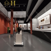 Galerie d'art moderne Musée de la conception de meubles d'intérieur Vitrine en verre antique avec porte en verre automatique Vitrine de musée