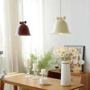 Lampe suspendue de style nordique moderne à thème crème, luminaire décoratif de luxe pour chambre à coucher, bar, salle à manger, cloche suspendue minimaliste - Product Image 6