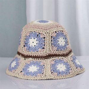 Wholesale High Quality Natural Paper <b>Straw</b> <b>Hat</b> Bohemian Summer Sun <b>Hat</b> Female Hand Crochet Bucket <b>Hats</b> - Product Image 4