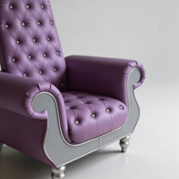 Chaises de trône royales violettes de luxe à dossier haut, design capitonné, pour réceptions de mariage, hôtels, villas, meubles de fête