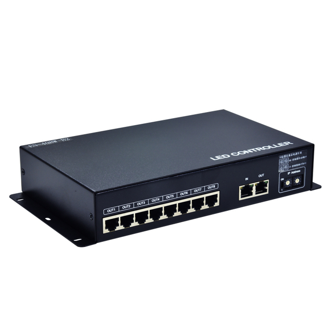 8192 Pixel RGB LED Controller Programmable 8 Output Port DMX AC100-240V IP0 2-Year Warranty LED Sub Lighting Accessories