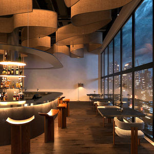 Brutalist, muebles modernos de lujo para restaurante, Mostrador de vino personalizado, iluminación LED, respetuoso con el medio ambiente, resistente al agua para diseño de interiores - Product Image 5