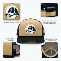 Casquette de baseball imperméable à 5 panneaux avec logo personnalisé du fournisseur, casquette de golf d'été bicolore pour l'extérieur, casquette à patch en PVC thermocollé