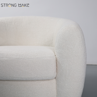 Chaise d'attente personnalisée pour zone de réception, chaise de loisirs moderne de luxe avec pieds en bois et revêtement bouclé pour coin lecture