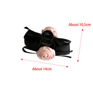 Saint Valentin Déesse Style Rose Rose Grab Clip Premium Tache Bowknot Perle Pince À Cheveux Femme Élégance Mode Cheveux Accessoires - Product Image 6