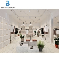 Meubles de magasin de vêtements de détail d'usine, présentoir mural pour vêtements, étagères, boutique de vêtements pour femmes, décoration