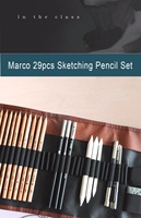 Ensemble de crayons à dessin professionnels Marco, toile enroulable pour artistes, étudiants, crayons standard, sac à crayons pratique