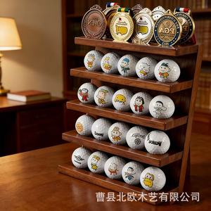 Solid Wood <b>Golf</b> <b>Ball</b> <b>Display</b> Stand 4 Layers Multi Tiered Medal Storage Rack Desktop Hobby <b>Display</b> <b>Case</b> - Product Image 4