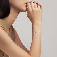 Venta de Fábrica: Pulsera de Tenis de Moissanita con Certificado GRA, Oro Laminado de 14K, Sin Níquel, Sin Plomo, Tendencia VVS1 Color D, para un Estilo Exquisito