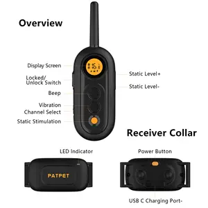 Rechargeable IPX7 Waterproof 300M Shock Collar Of Remote Dog Training Manufacturer Best Products