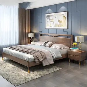 침실 단단한 나무로 되는 slatted bedframe 주문을 받아서 만들어진 크기 임금 퀸 침대 구조