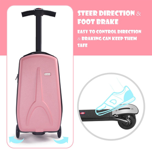 Top Sales 3.5" Ride-on <strong>Suitcase</strong> Kids <strong>Scooter</strong> <strong>with</strong> Luggage PU Wheels Detachable Foldable Travel Airplane for Boys Girls Ages 4-15 - Product Image 3