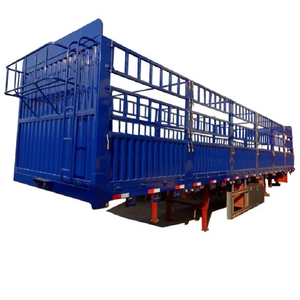 Nuevo ZHONGSHENGTIANQI 53 pies 3 ejes acero cuello de cisne Stock Animal Slat Side ganado macetas cabra transporte ganado remolque 150 KG - Product Image 1