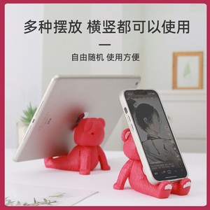 Strawberry Bear Phone <b>Stand</b> 11x8x9cm Plastic Cartoon Desktop Holder <b>For</b> <b>Tablet</b> And Mobile Phone - Product Image 5