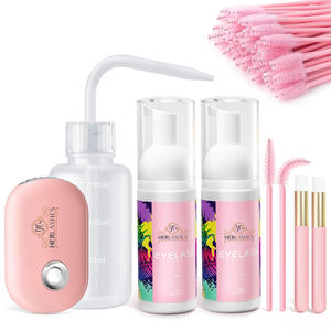 चाय के पेड़ का रंग फोम माउस लैश शैम्पू पी 7 8 बोतल जेल क्लींजर किट लोगो के साथ एलओशन एक्सटेंशन के लिए ब्रश - Product Image 3