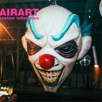 Décoration de fête, têtes de clown gonflables amusantes. Visage de clown gonflable de dessin animé à suspendre