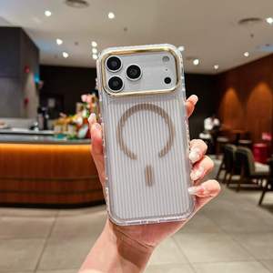 เคสโทรศัพท์แบบแข็งบางพิเศษ ลายลูกฟูก รองรับการชาร์จไร้สายแบบแม่เหล็ก ผิวด้าน โปร่งแสง สำหรับ iPhone 18 17 Pro Max 16 15 14 13 - Product Image 4