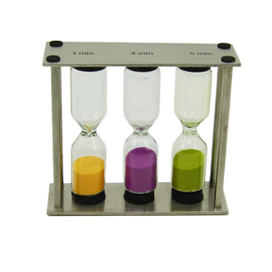 <span class=keywords><strong>Sablier</strong></span> en métal au design moderne, minuteur de 3, 4 ou 5 minutes avec fonction rotative pour le chronométrage et les souvenirs - Product Image 2