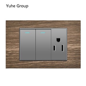 Interruptor de Pared American Standard 118 con Panel Táctil de 10A y 2 Botones, Enchufe con USB y Luz Indicadora, Diseño Moderno - Product Image 4