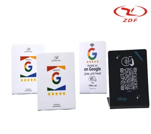 تصميم مجاني وطباعة مخصصة 13.56MHz حامل NFC مقاوم للماء PVC NTAG213 QR Tap for Business Ins on Facebook TikTok Google Review