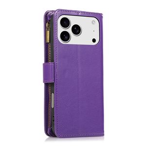 Luxe fermeture éclair PU cuir portefeuille coques de téléphone pour iPhone 17 Pro <span class=keywords><strong>Max</strong></span> 16 15 14 13 12 11 Pro <span class=keywords><strong>Max</strong></span> 8G 7 P 9 porte-cartes couverture d'affaires - Product Image 2