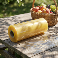 Film alimentaire PVC de qualité alimentaire en rouleau jumbo, haute viscosité, emballage plastique, marque privée pour distributeurs et grossistes, fourni en gros par l'usine