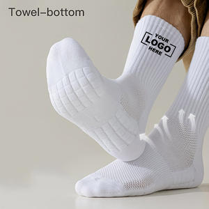 Chaussettes de sport mi-mollet personnalisées à séchage rapide, respirantes, en jacquard brodé, pour le basketball - Product Image 1