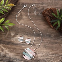 Ensemble collier et boucles d'oreilles pour femme, style ethnique bohème, en alliage émaillé coloré, géométrique vintage, pour mariage, fiançailles, fête