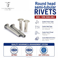 Rivets semi-tubulaires à tête ronde en acier inoxydable de haute qualité TianFang, vente en gros, sur mesure, pas chers